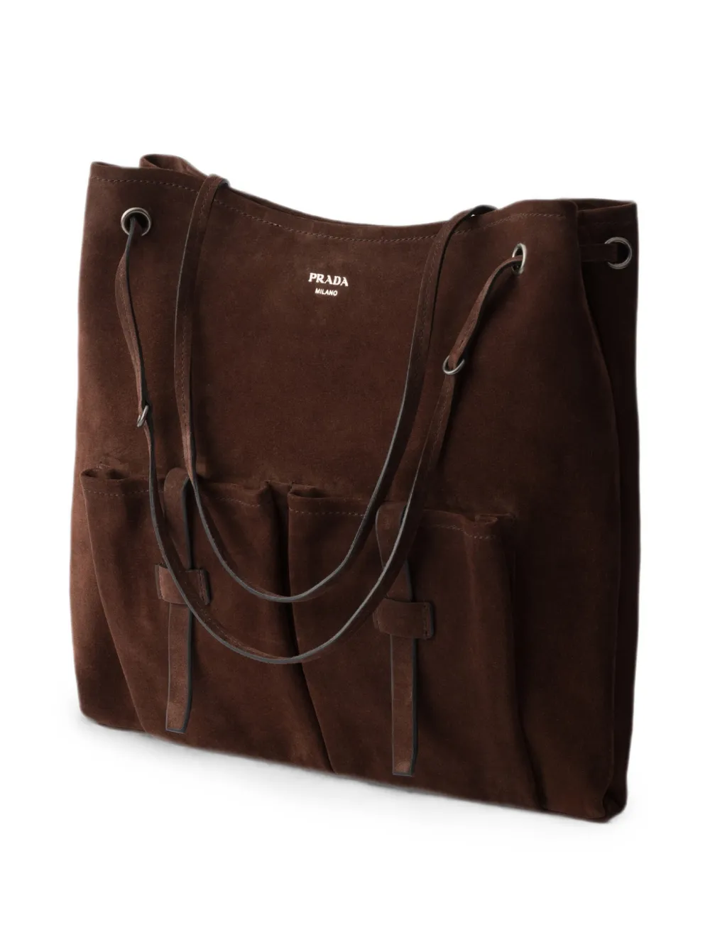 Prada Grote Route suède tas Bruin