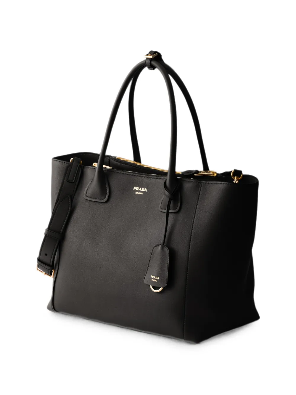Prada Leren shopper Zwart
