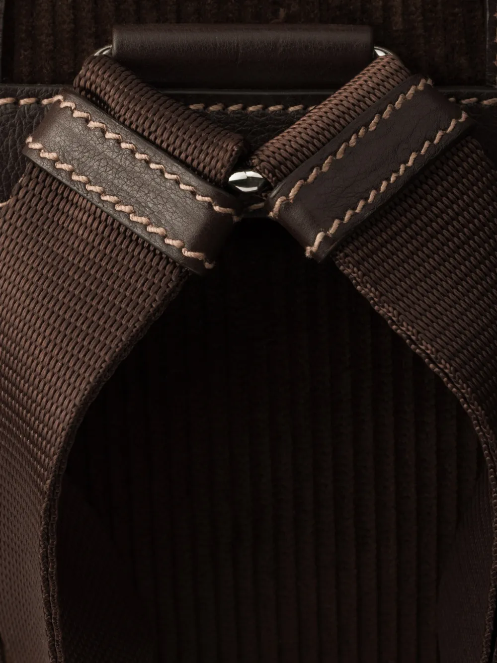 Prada Medium ribfluwelen en leren rugzak Bruin