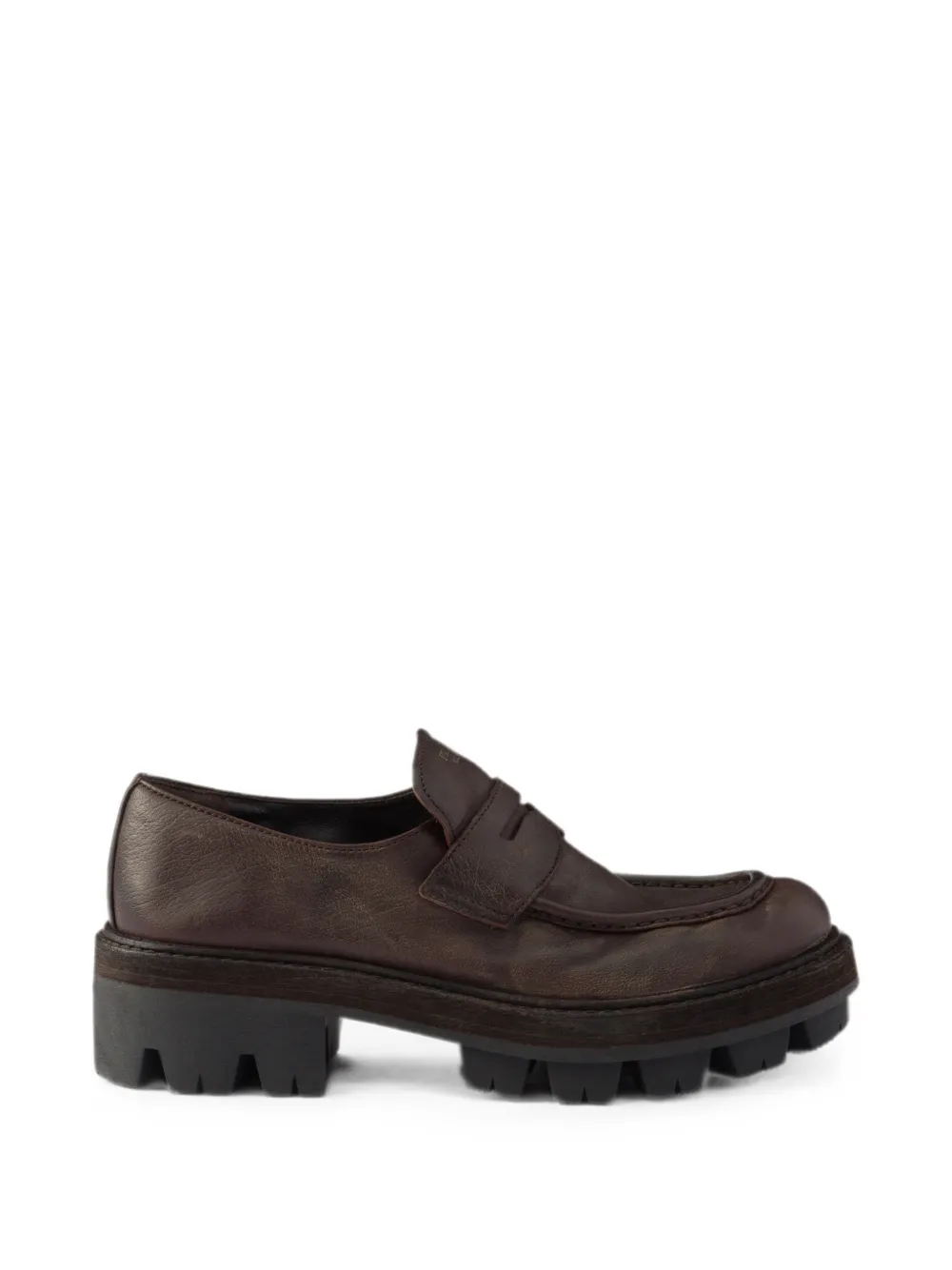 Prada leather loafers - Marrone