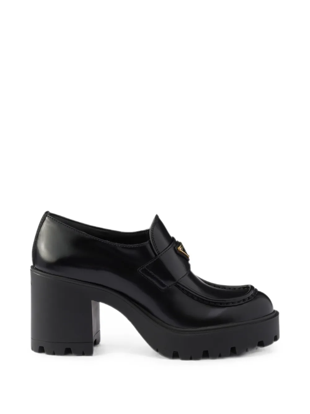 Prada brushed-leather loafers - Black