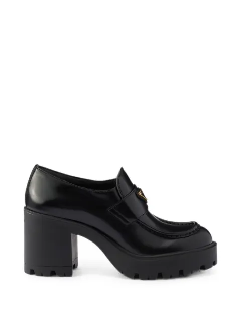 Prada brushed-leather loafers