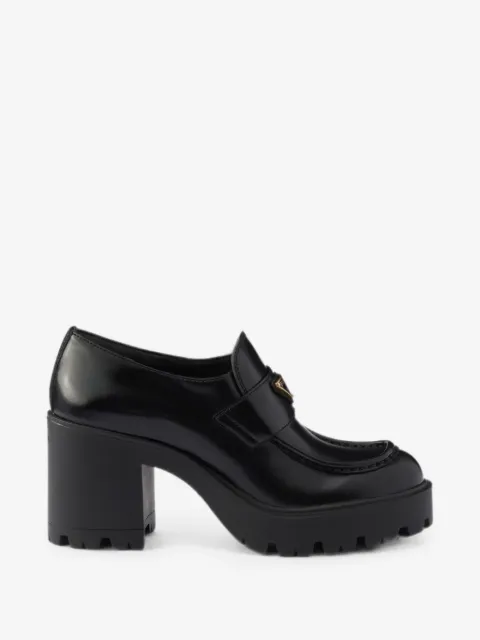 Prada brushed-leather loafers