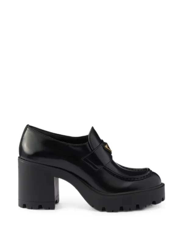 PRADA レザーローファー ブラック Prada レザーローファー | ブラック | FARFETCH JP