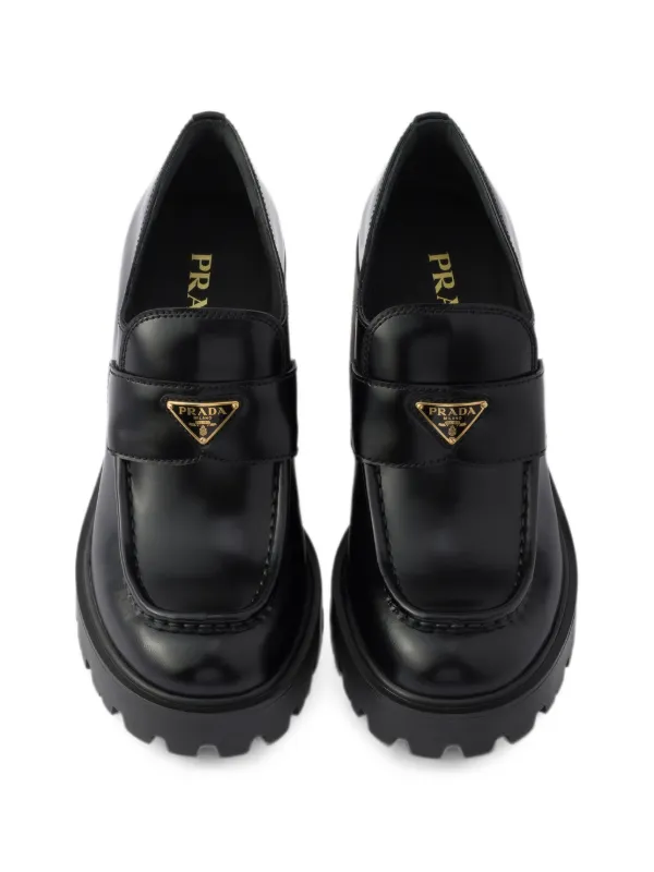 PRADA レザーローファー ブラック Prada レザーローファー | ブラック | FARFETCH JP