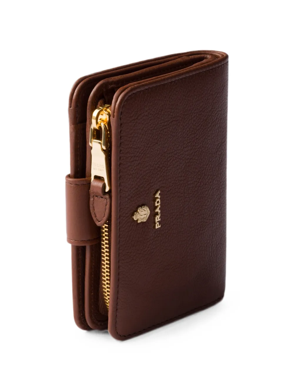 Prada Leren portemonnee Bruin