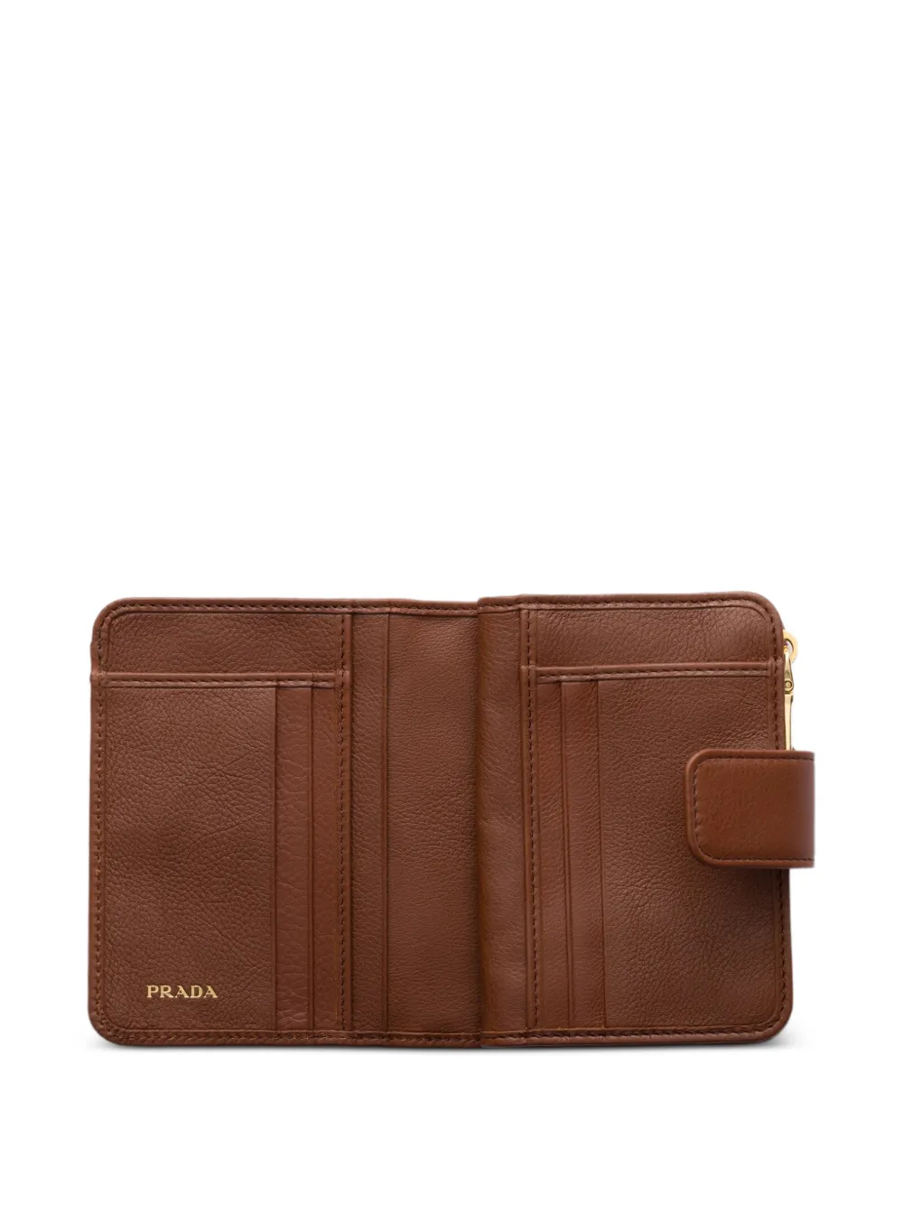 Prada Leren portemonnee Bruin