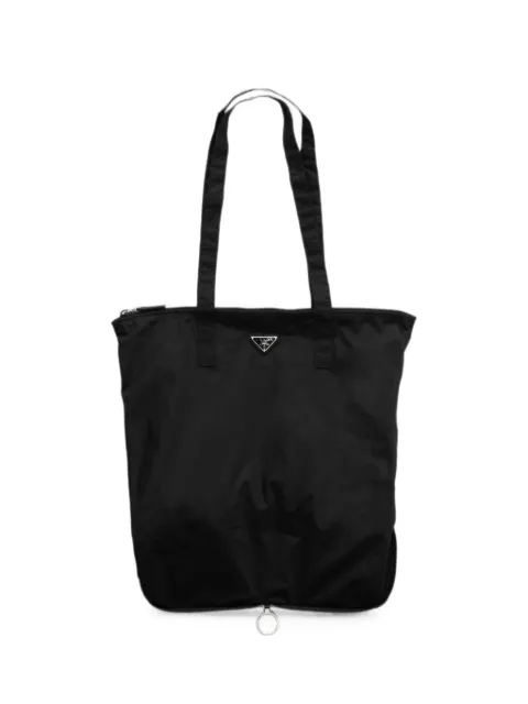 Prada Saffiano leather pendant with Re-Nylon tote bag