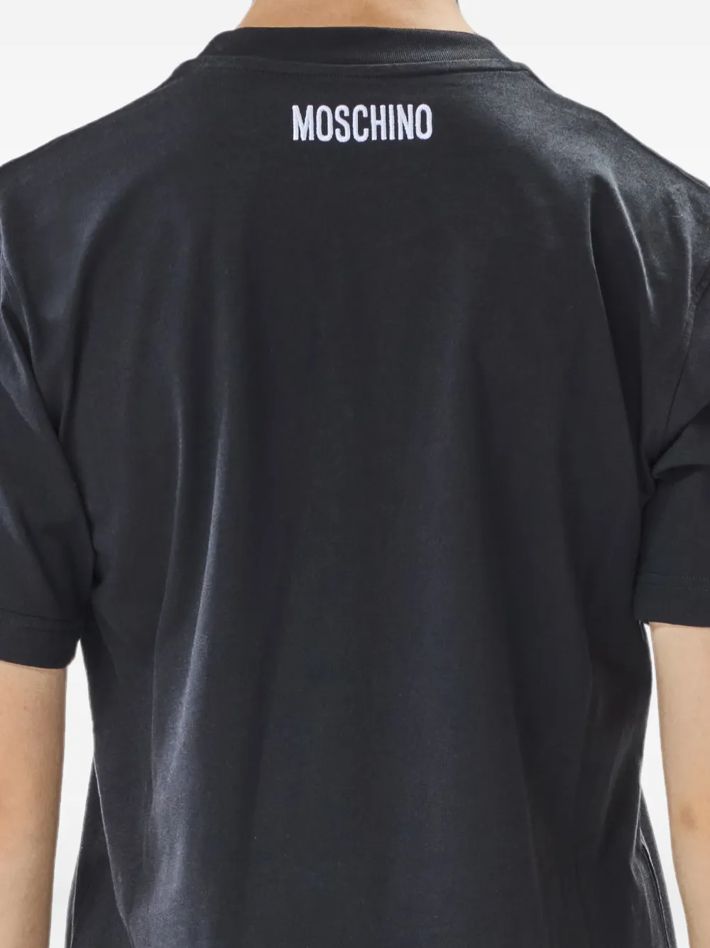 Moschino T-shirt met geborduurde tekst Zwart