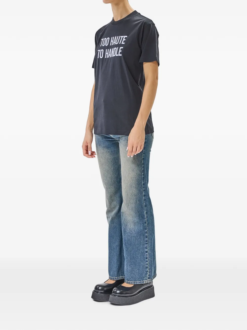Moschino T-shirt met geborduurde tekst Zwart