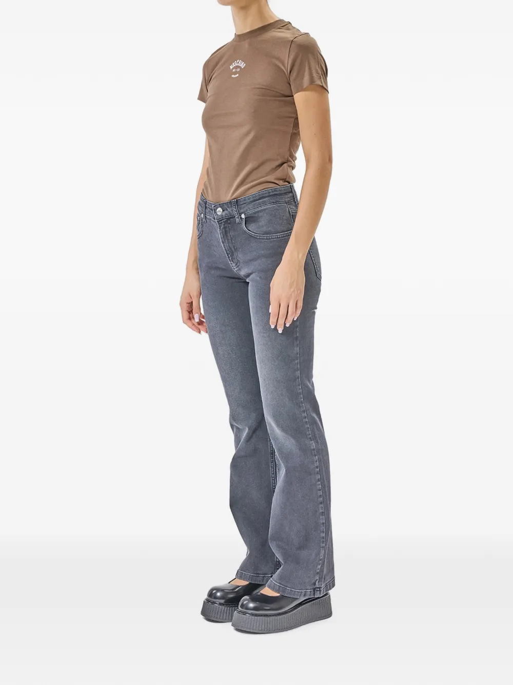 MOSCHINO JEANS Low waist flared jeans Grijs