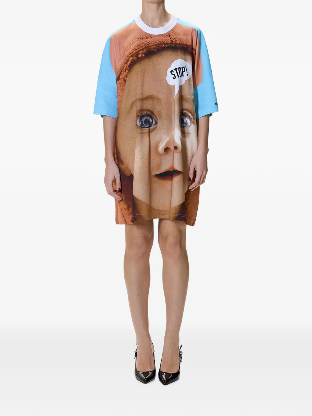 Moschino Mini-jurk met grafische print Blauw
