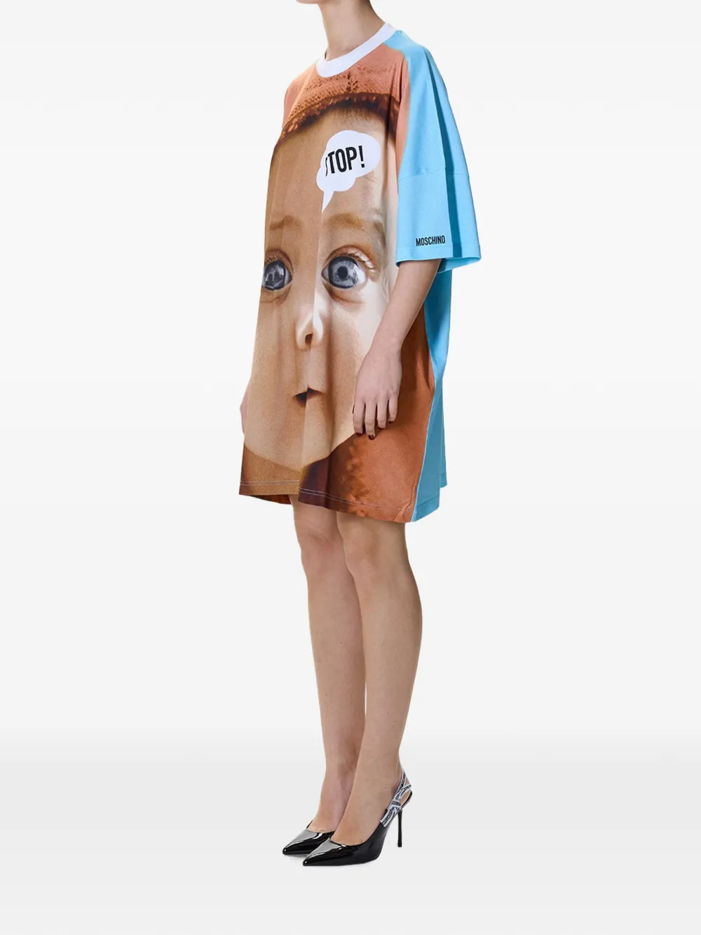Moschino Mini-jurk met grafische print Blauw