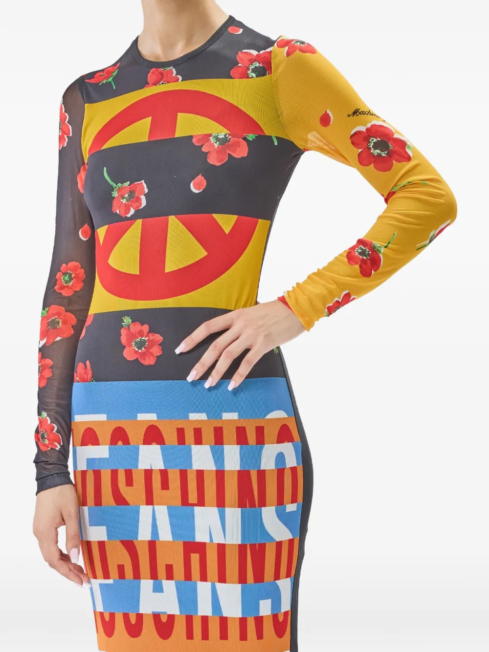MOSCHINO JEANS Maxi-jurk met print Zwart