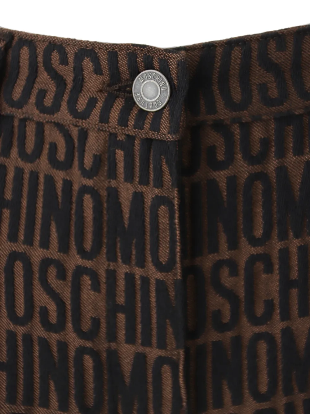 Moschino Broek met vijf zakken en logo-jacquard Bruin