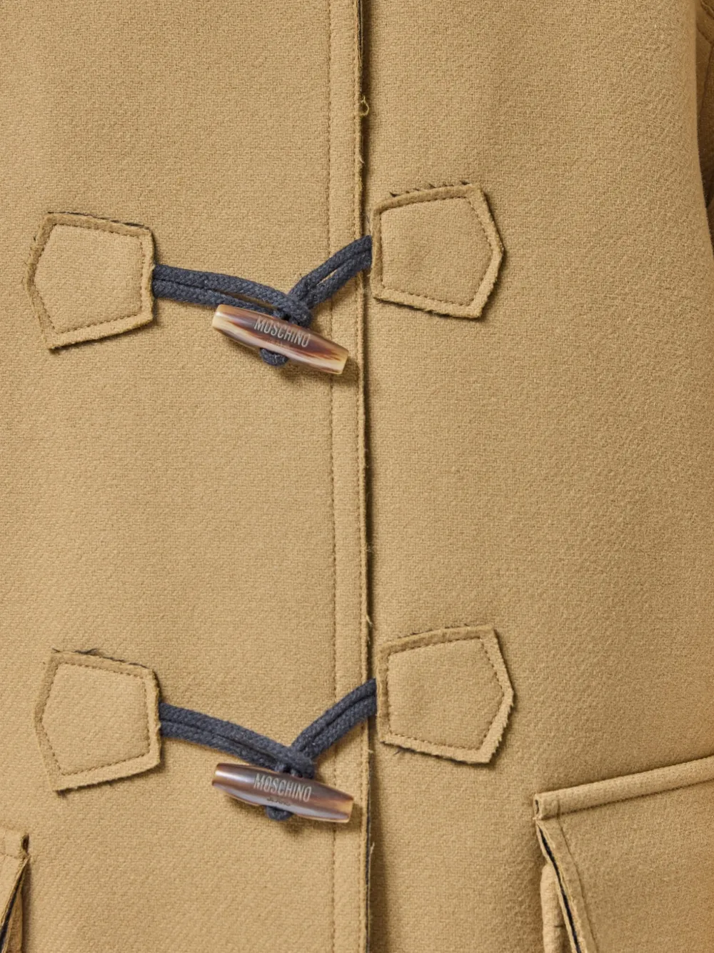 MOSCHINO JEANS Jas met gekerfde revers en houtje-touwtje sluiting Beige