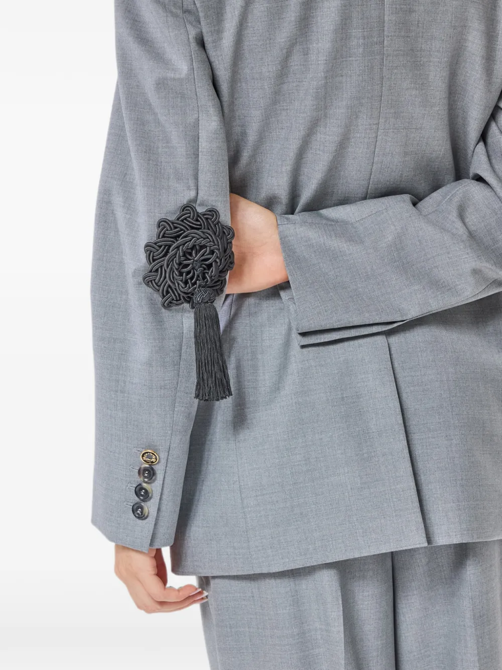 Moschino Wollen blazer met geborduurde elleboog Grijs