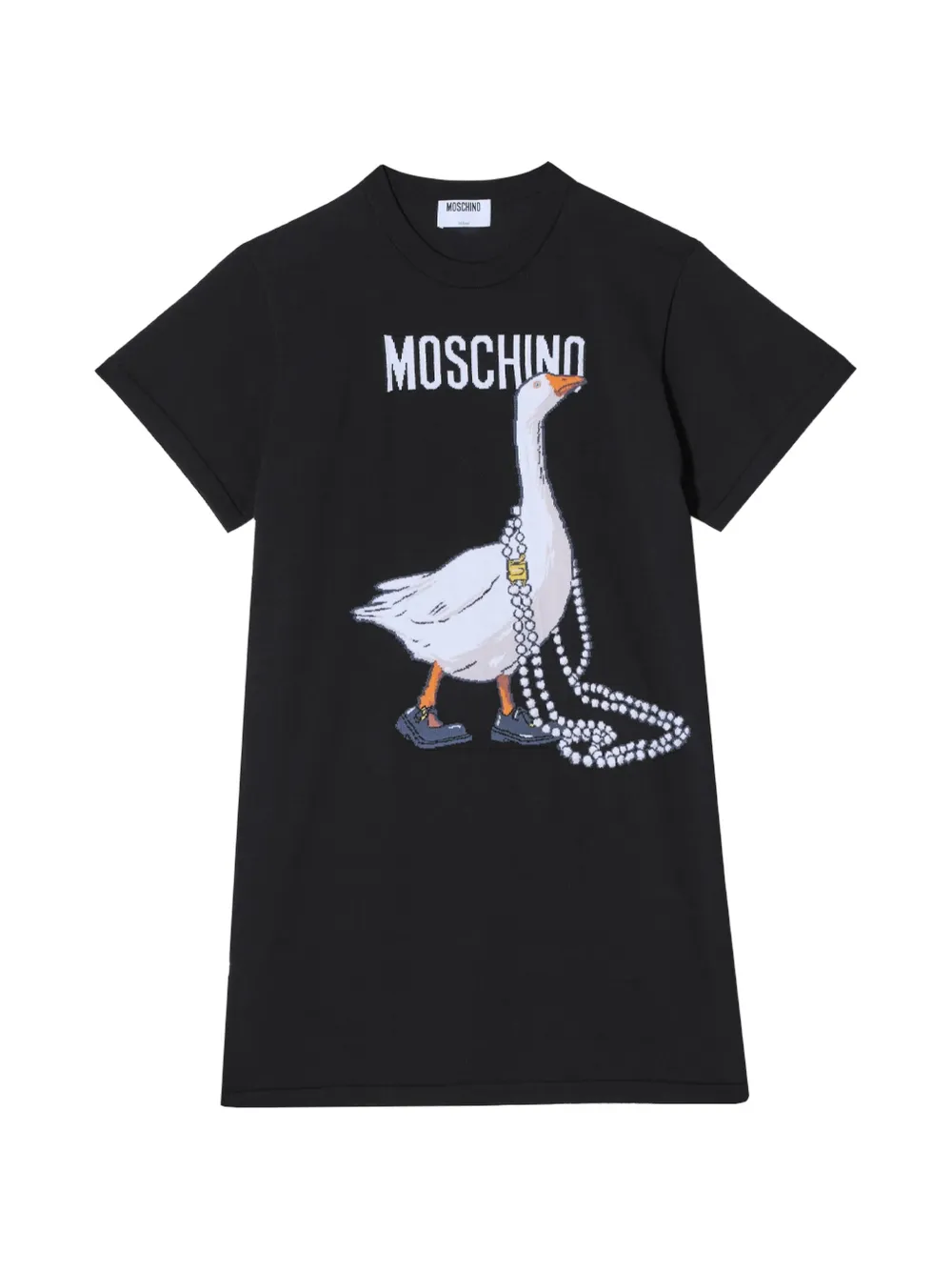 Moschino robe courte façon t-shirt à imprimé animalier - Noir Moschino robe courte façon t-shirt à imprimé animalier - Noir