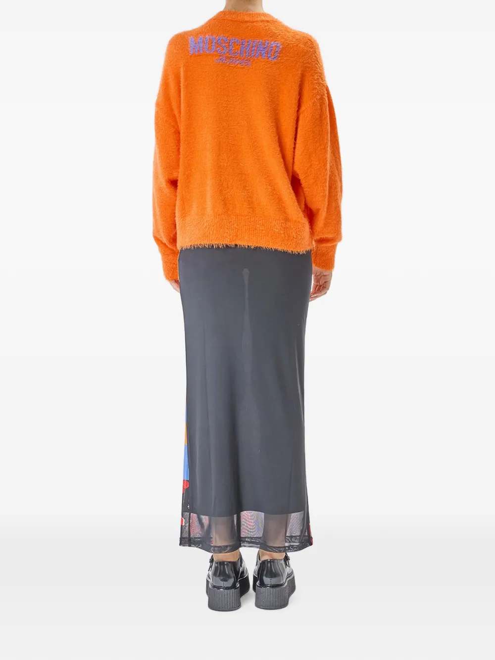 MOSCHINO JEANS Nuvola trui met logo-intarsia Oranje