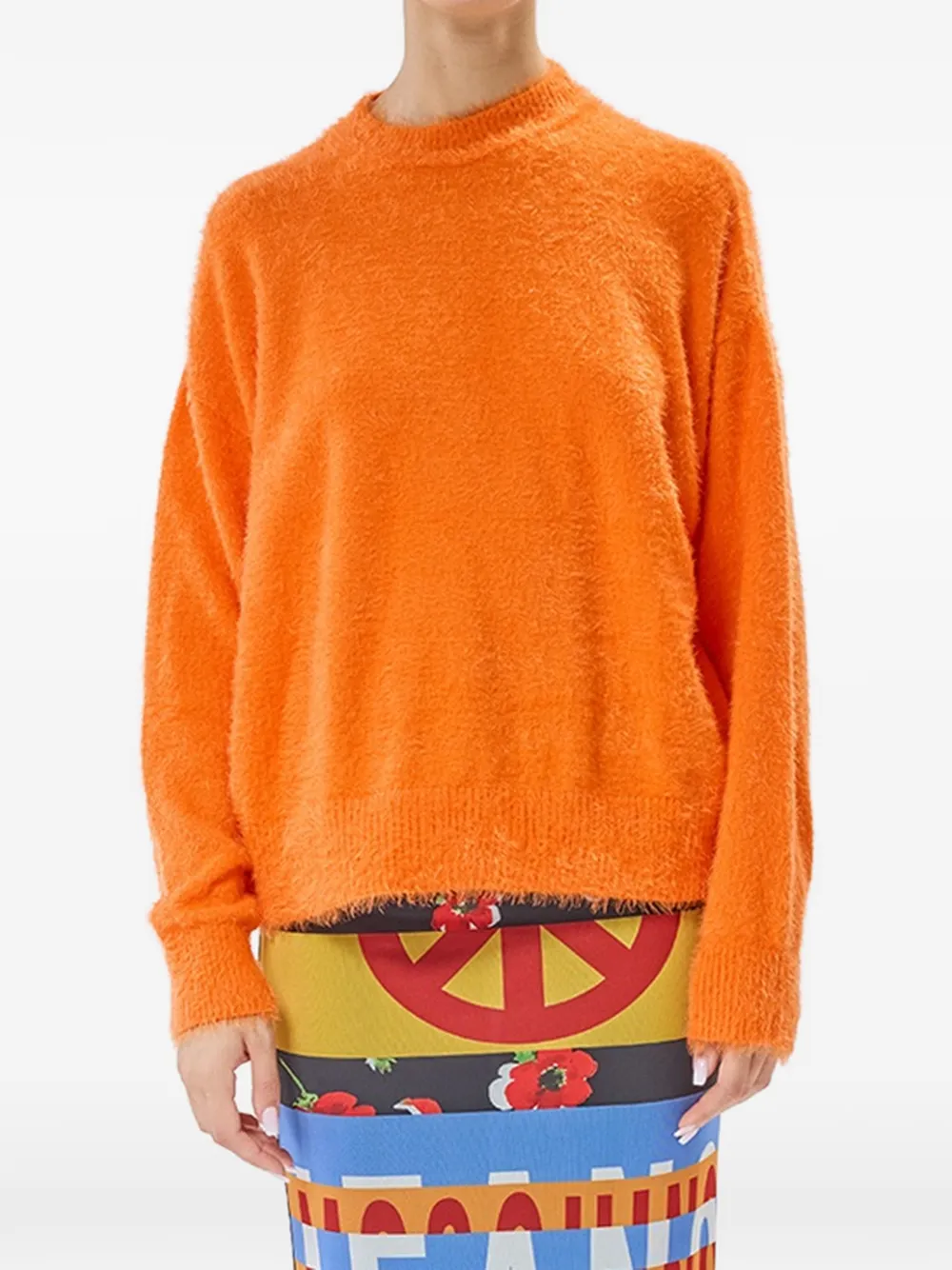 MOSCHINO JEANS Nuvola trui met logo-intarsia Oranje