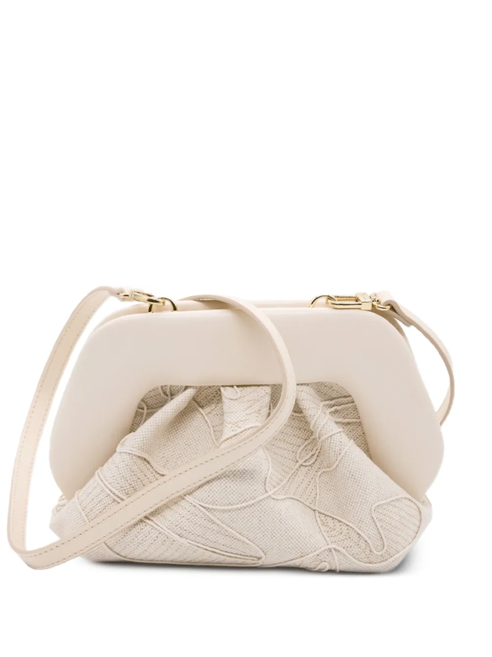 Themoirè Bios Small Ricamo Embroidered Clutch Bag In Neutrals