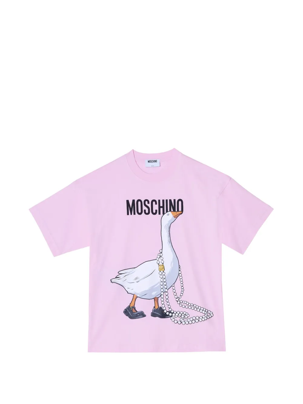 Moschino T-Shirt mit Gänse-Print - Rosa