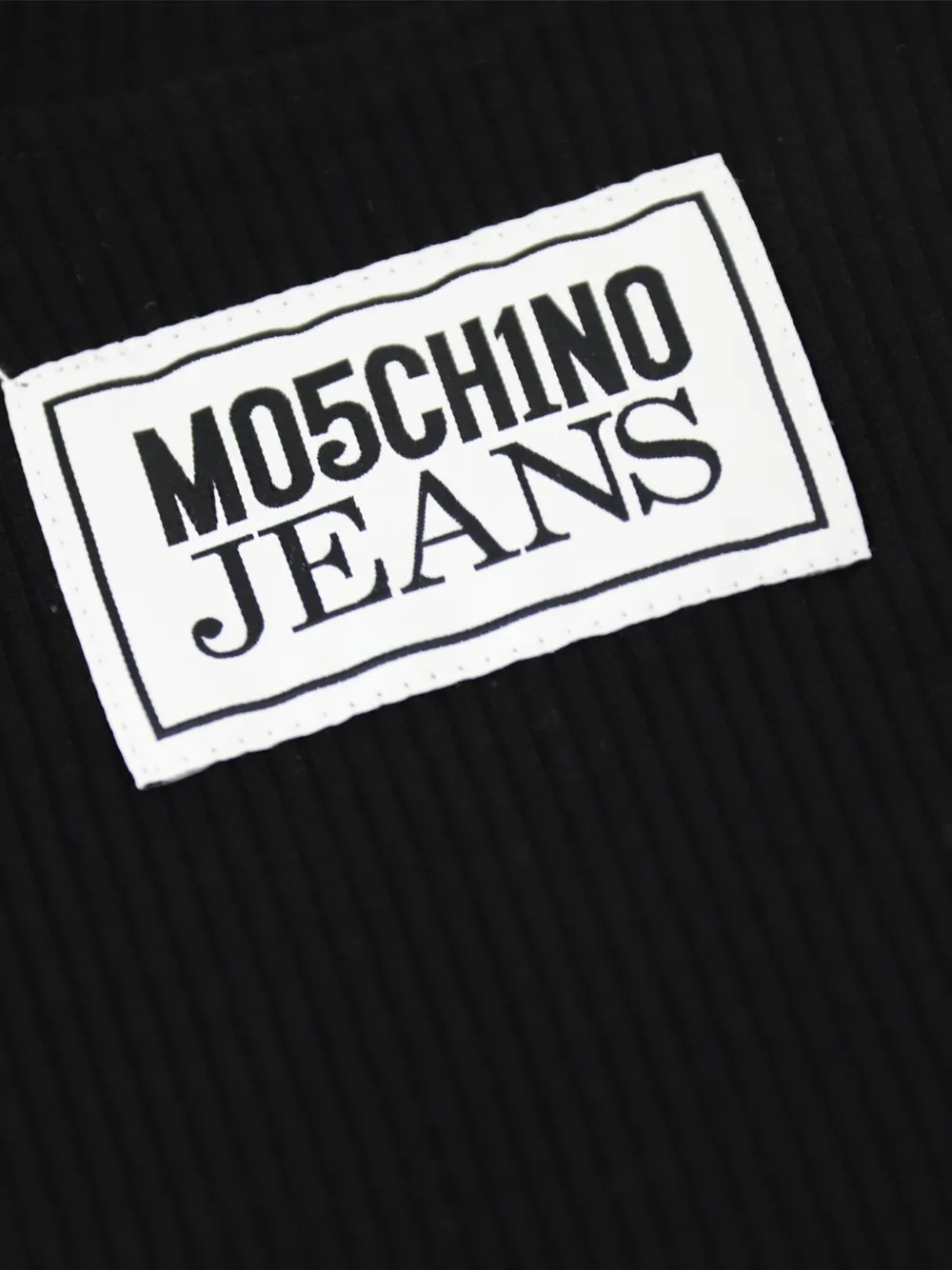 MOSCHINO JEANS Geribbeld T-shirt Zwart