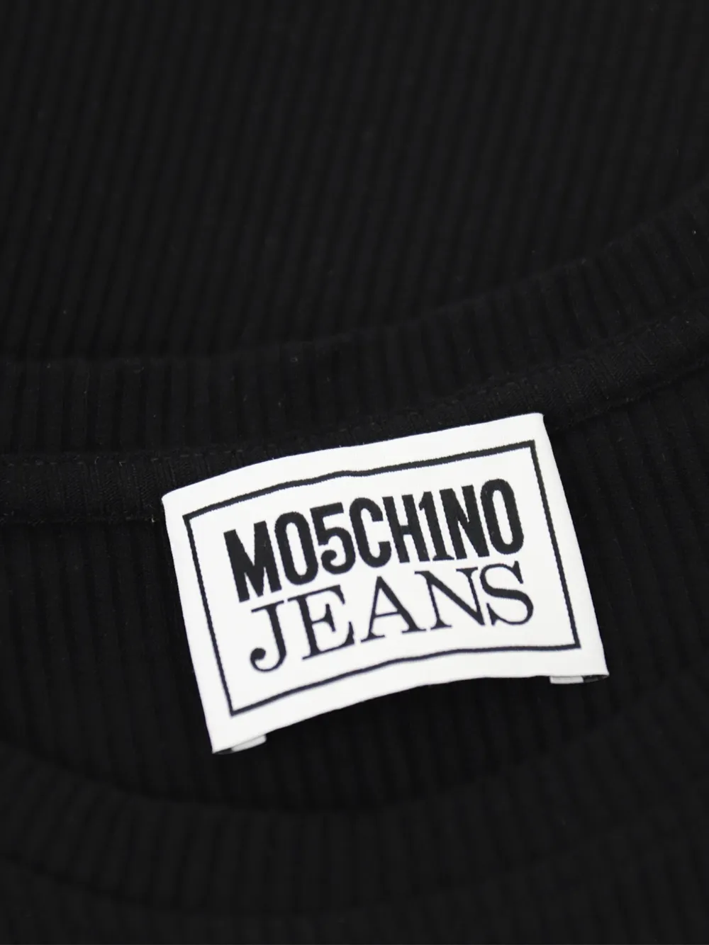 MOSCHINO JEANS Geribbeld T-shirt Zwart