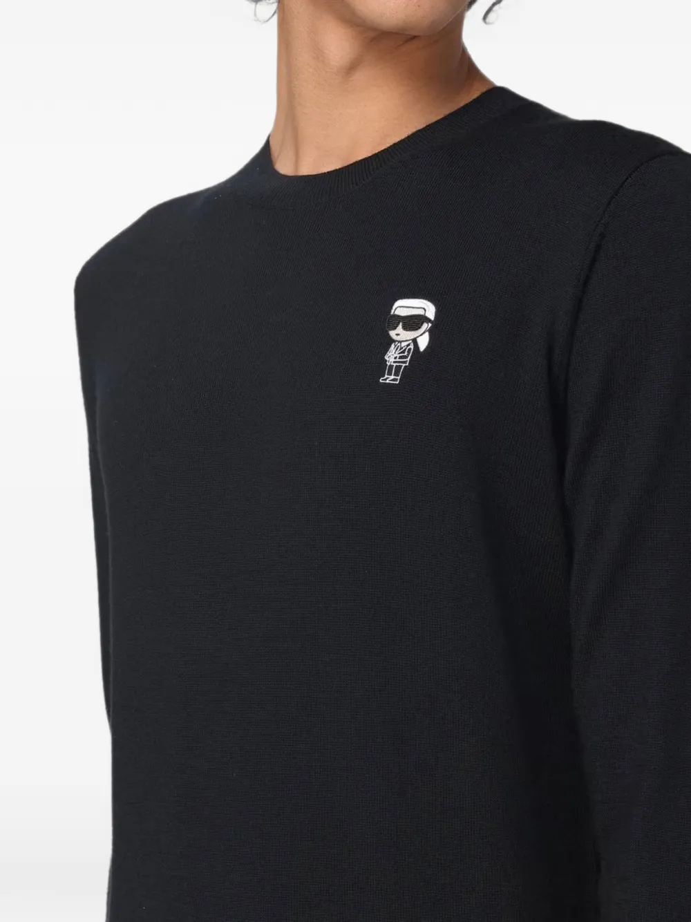 Karl Lagerfeld Trui met logopatch Zwart