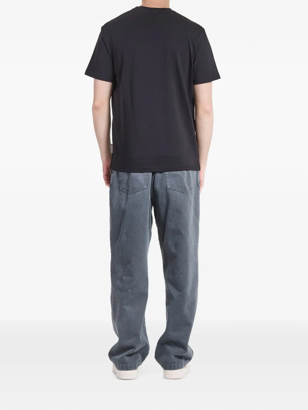 Just Cavalli Lurex T-shirt met geborduurd logo Zwart