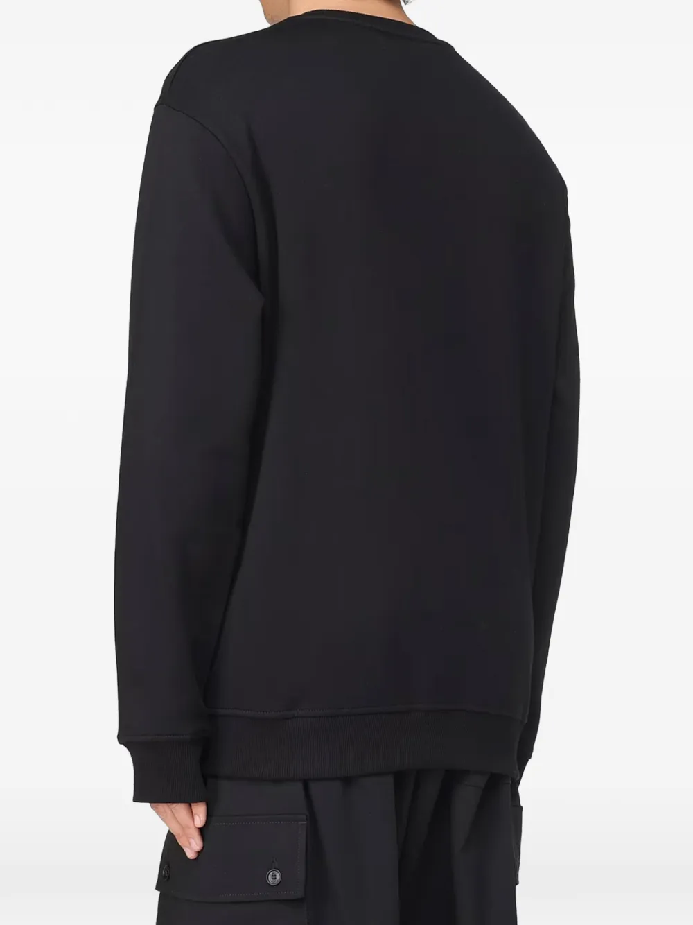 Just Cavalli Katoenen sweater met geborduurd logo Zwart