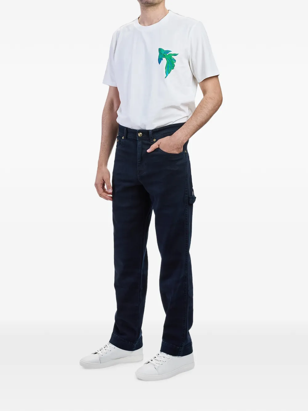 Versace Jeans Couture Piece Number regular-fit jeans met V-embleem Blauw