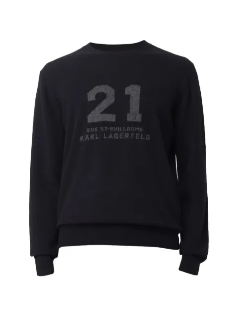Karl Lagerfeld graphic-print fine-knit sweater