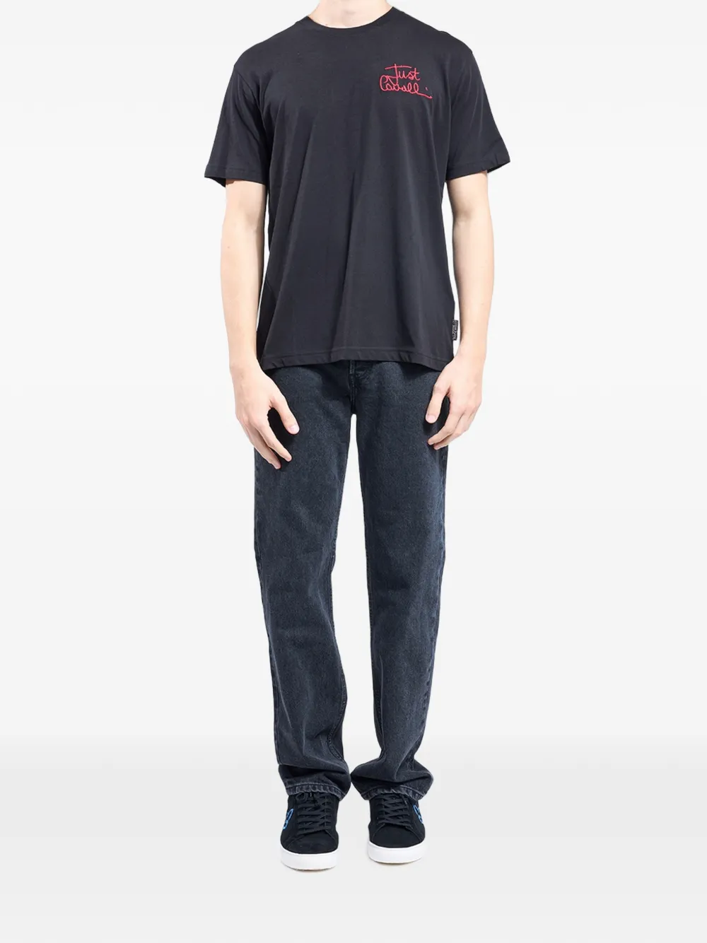 Just Cavalli T-shirt met geborduurd logo Zwart