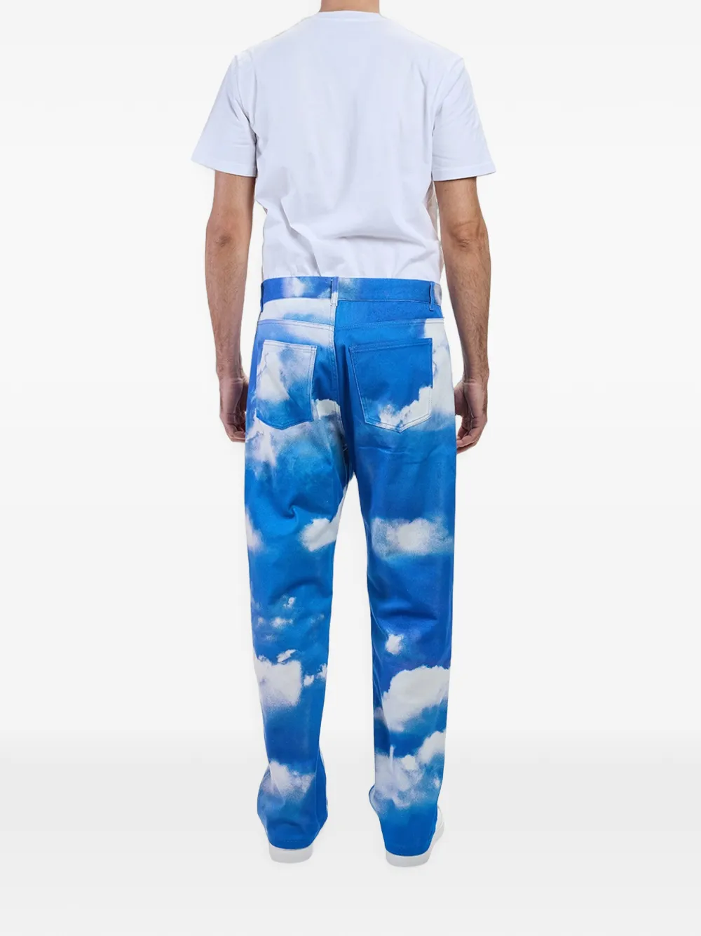 Moschino Straight jeans met wolkenprint Blauw