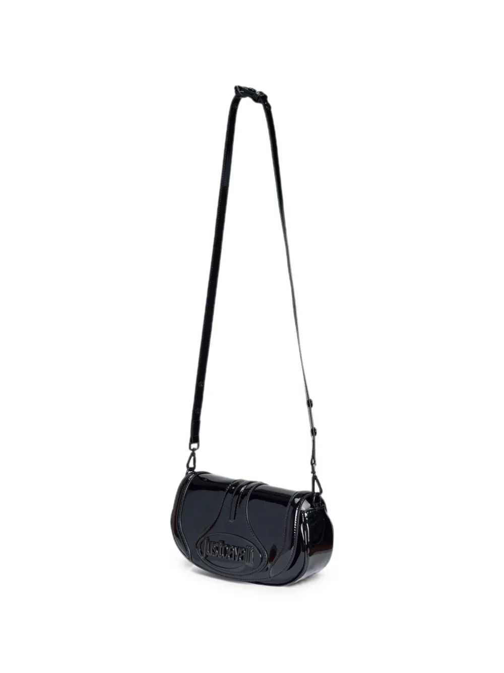 Just Cavalli Galaxy crossbodytas met lakleren afwerking Zwart