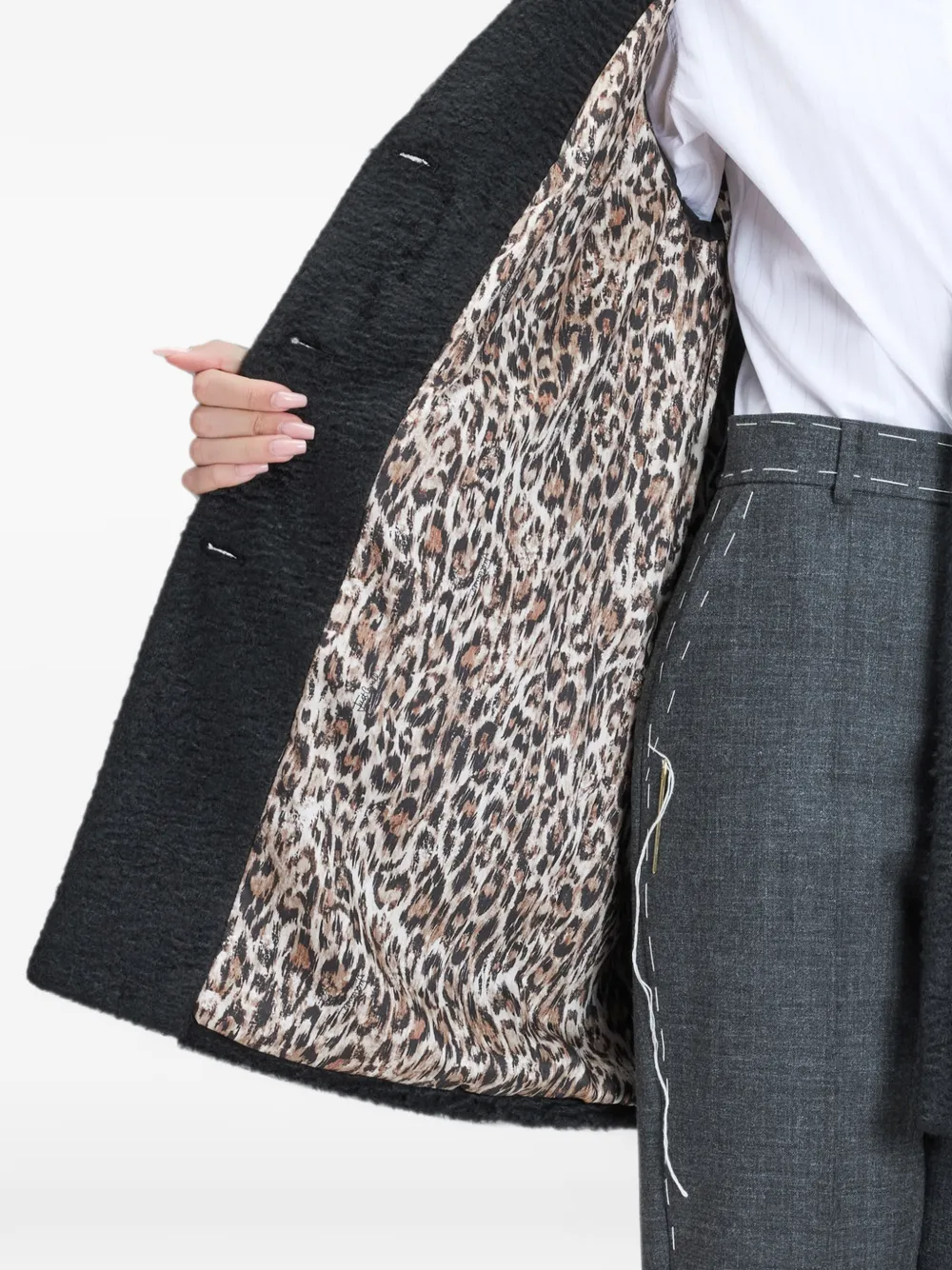Just Cavalli Jas met enkele rij knopen en bouclé-textuur Zwart