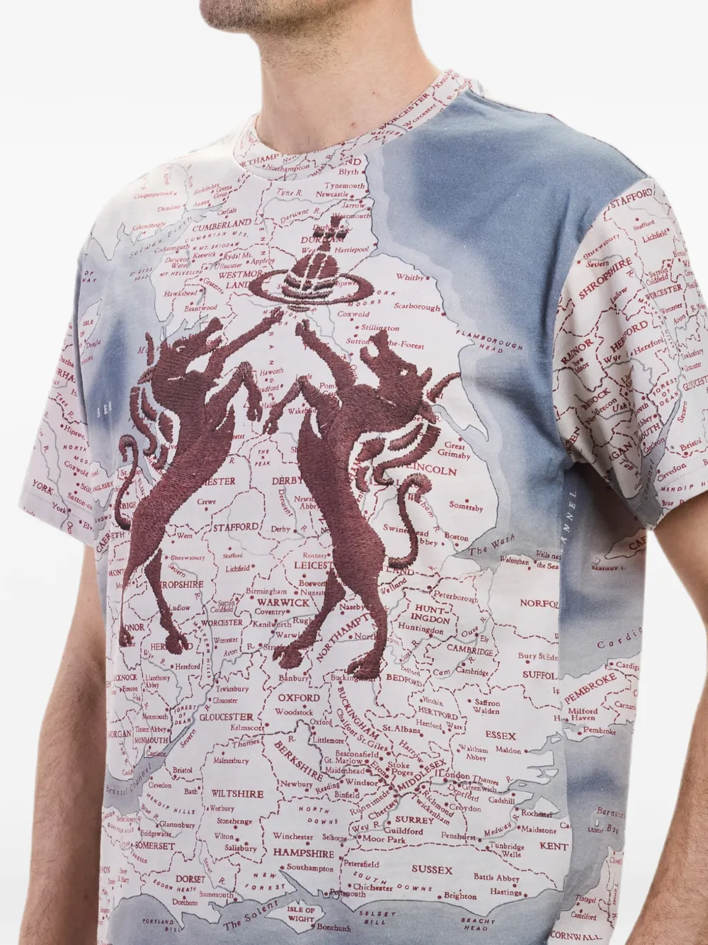 Vivienne Westwood Horses T-shirt met kaartprint Beige