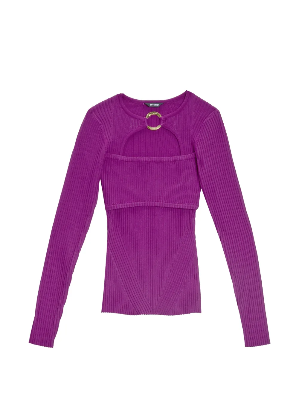 Just Cavalli pull côtelé à découpes - Violet Just Cavalli pull côtelé à découpes - Violet