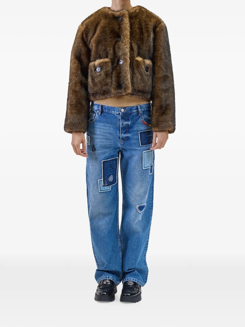 Marc Jacobs Cropped jack met teddybeer-textuur Bruin