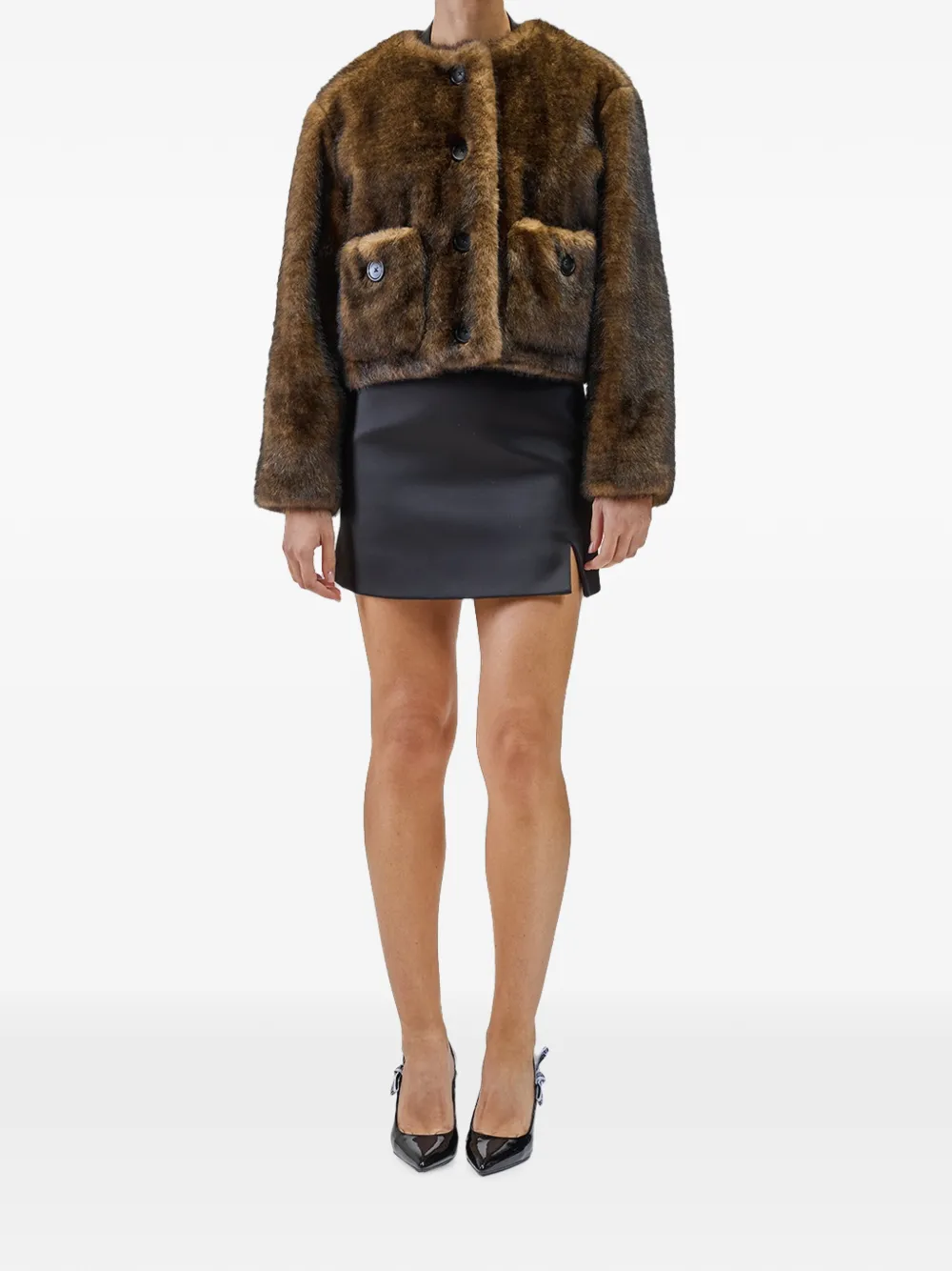 Marc Jacobs Cropped jack met teddybeer-textuur Bruin