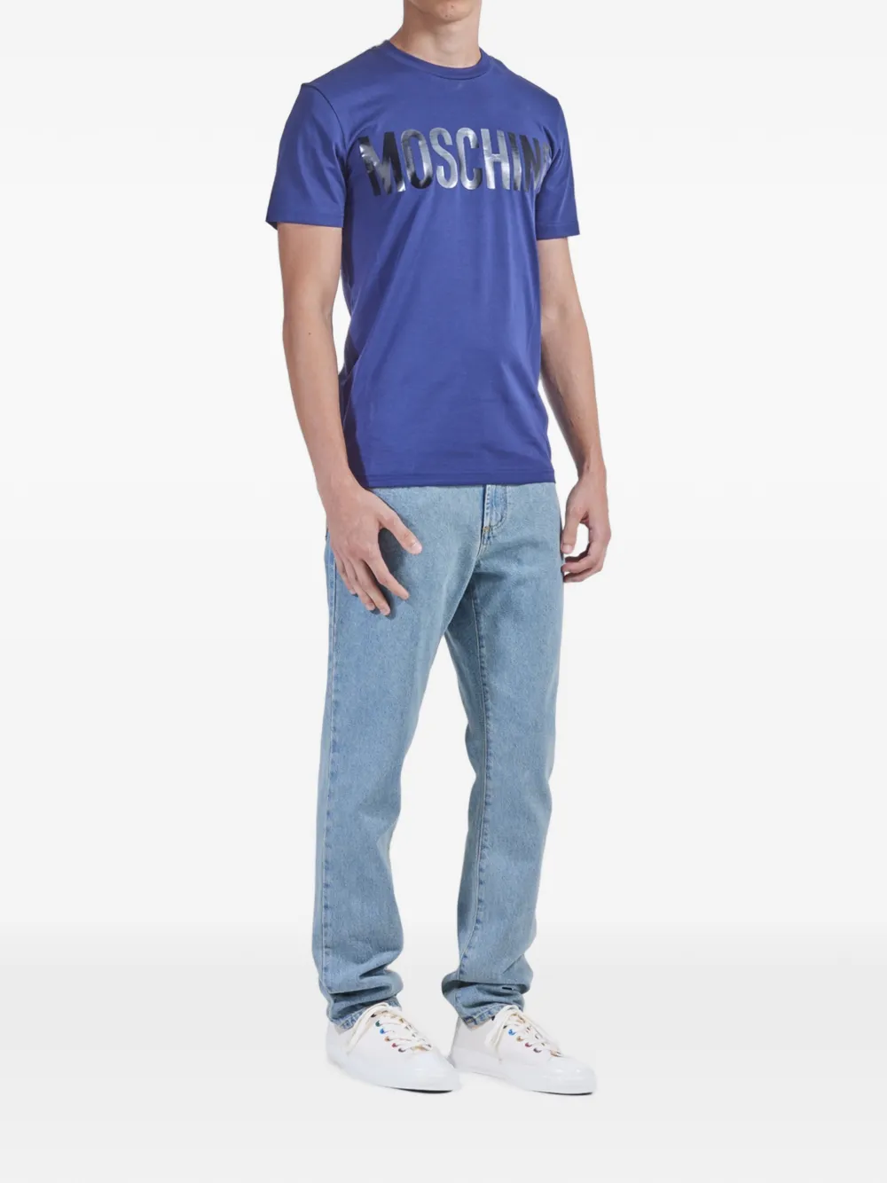 Moschino Couture Milano T-shirt met logoprint Blauw