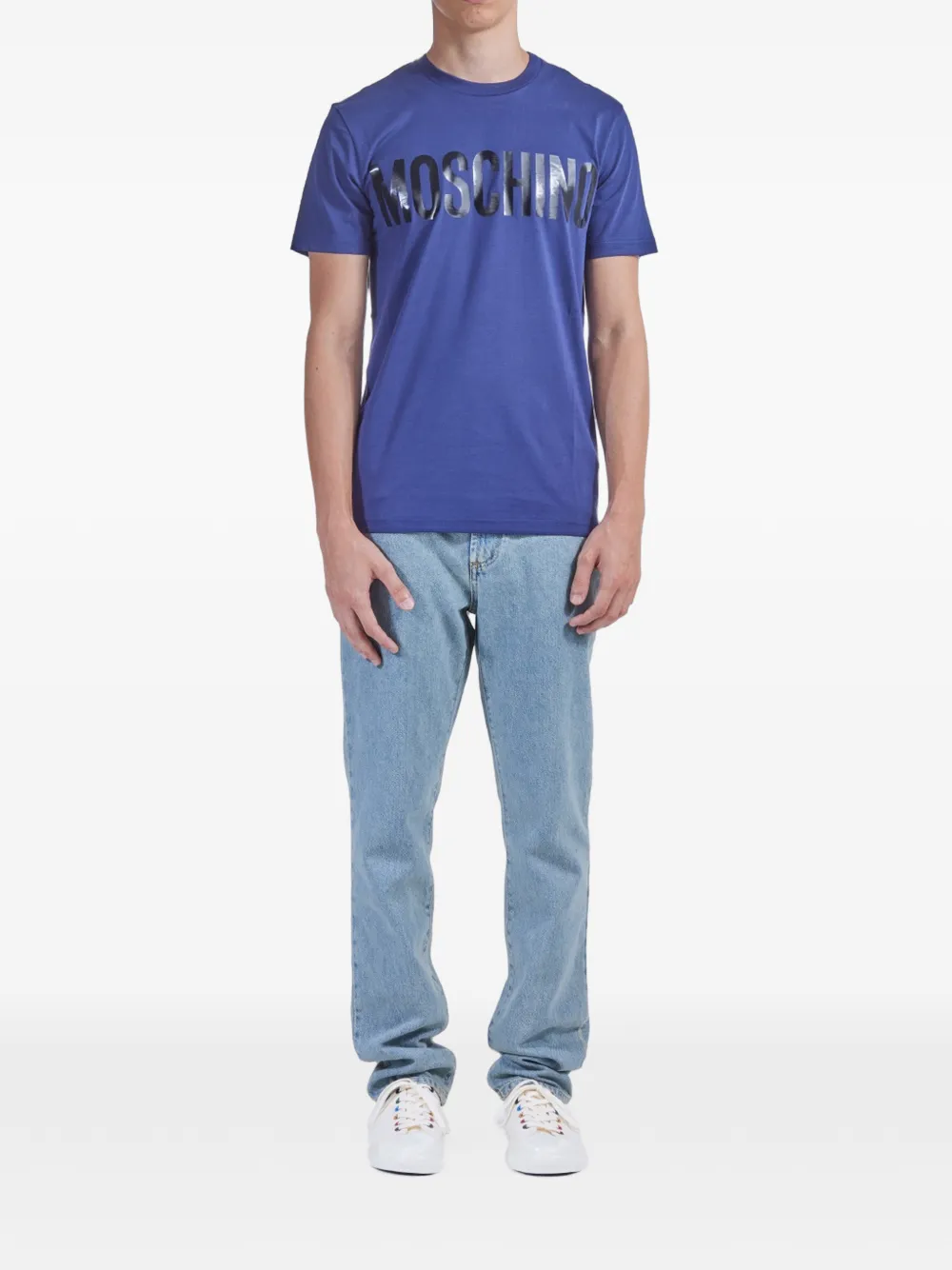 Moschino Couture Milano T-shirt met logoprint Blauw