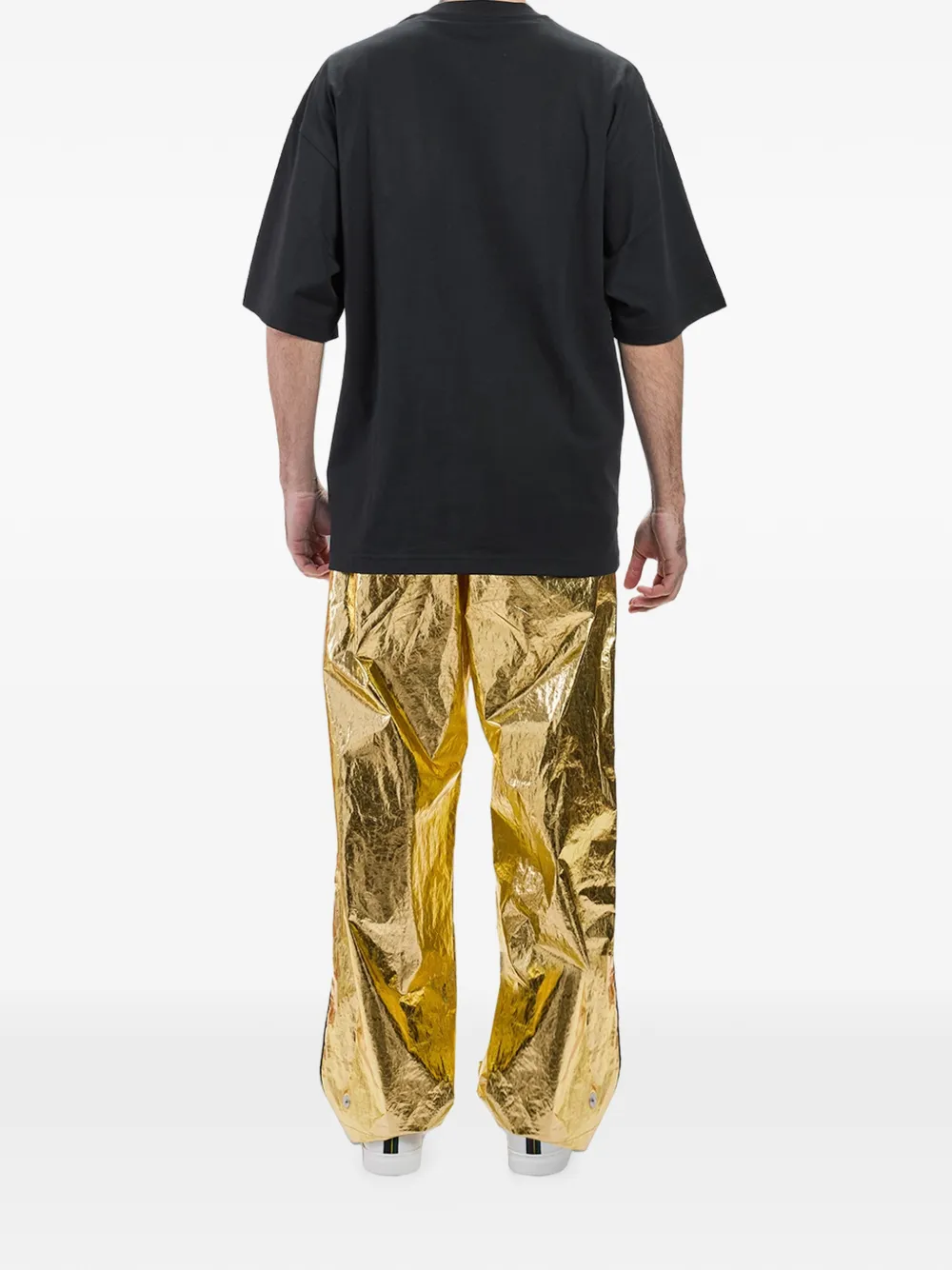 Moschino Oversized T-shirt met kristallen logo Zwart