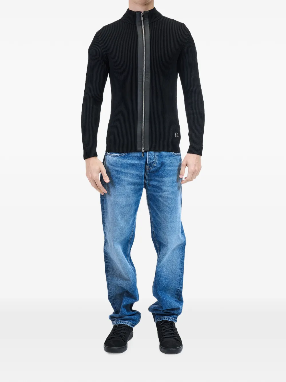 Karl Lagerfeld Ribgebreid vest Zwart