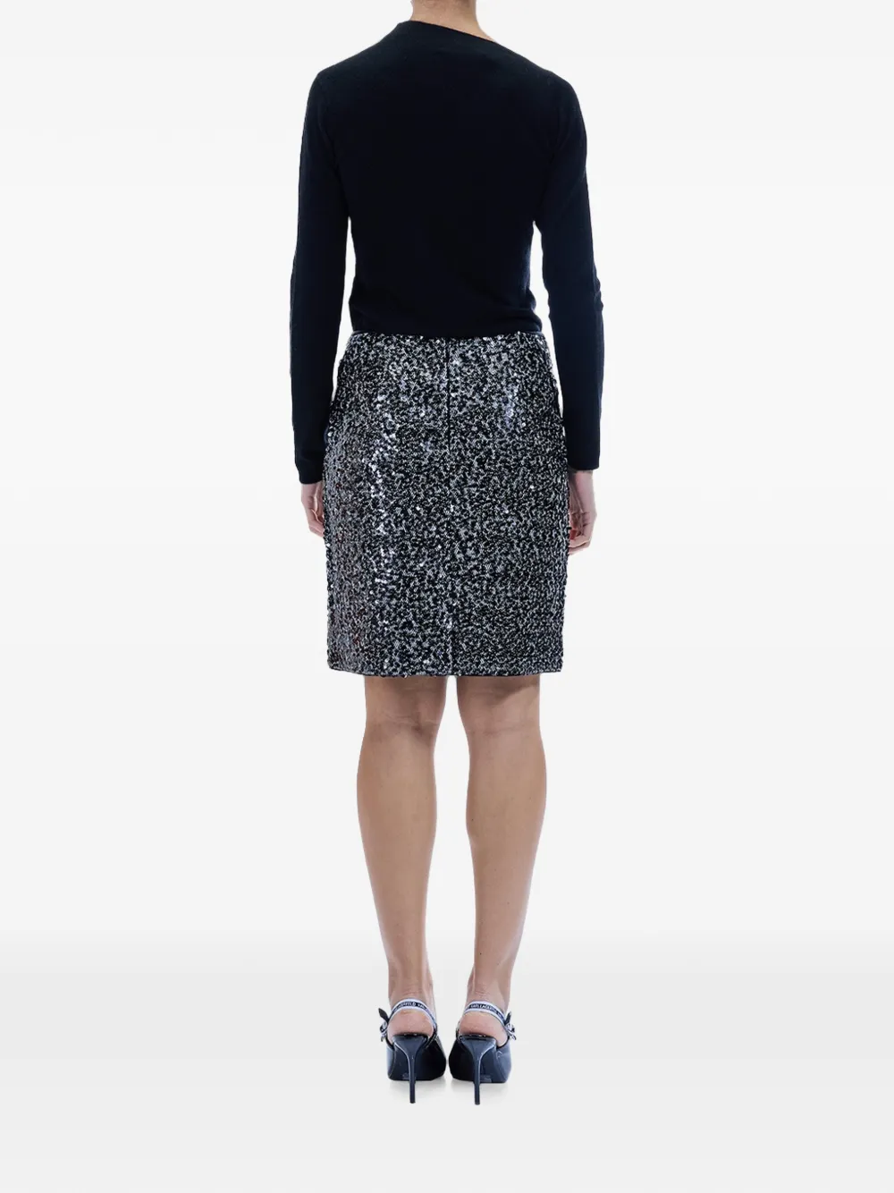 Karl Lagerfeld Karl Autograph midi-rok verfraaid met pailletten Zwart