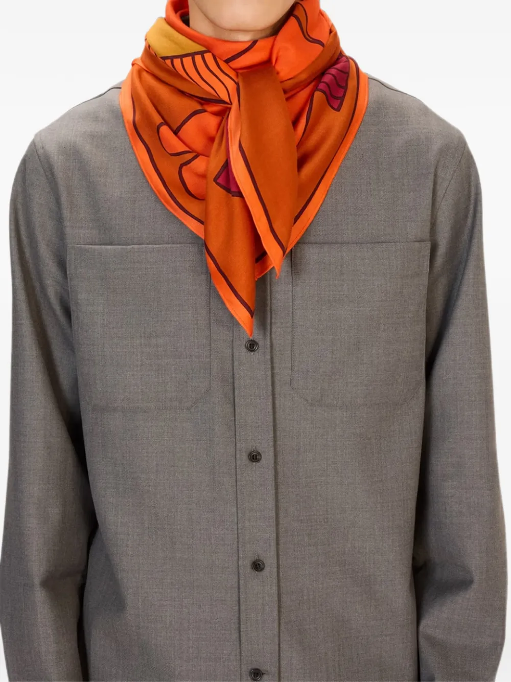 Inoui Editions Cavale graphic-print scarf Oranje