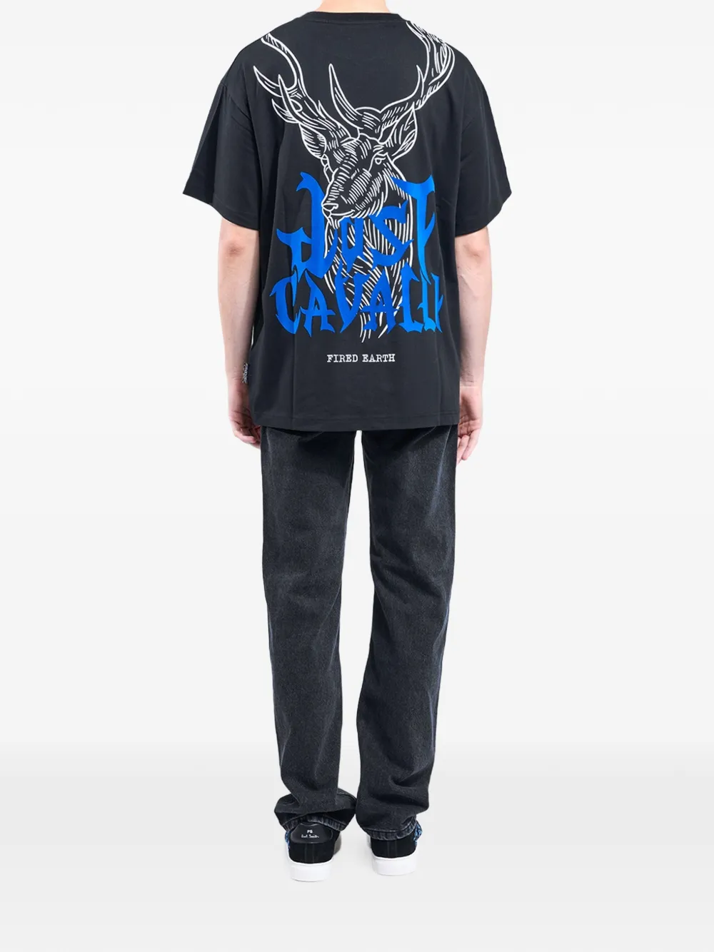 Just Cavalli T-shirt met grafische logoprint Zwart