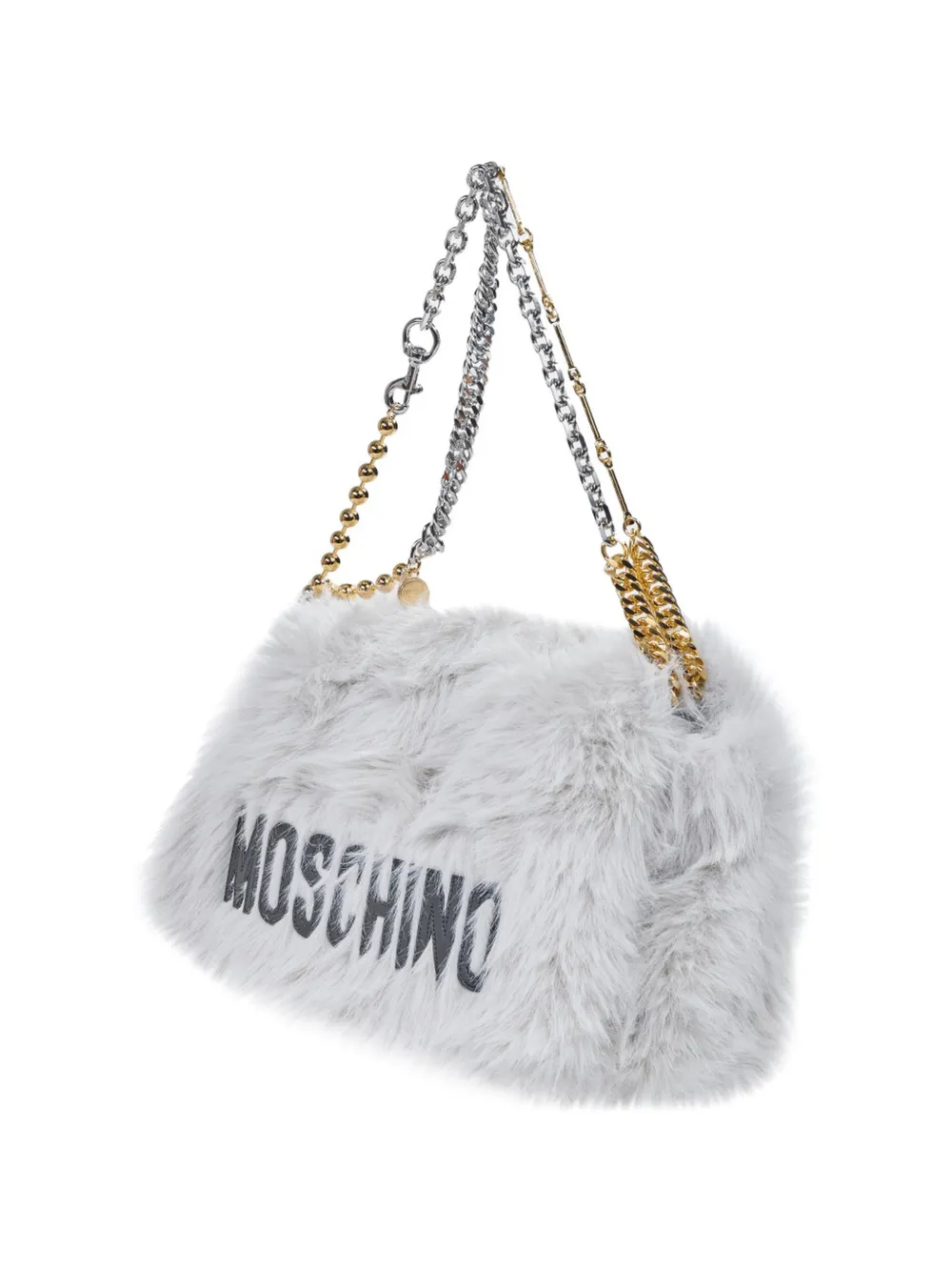 Moschino Handtas met geborduurd logo en textuur Wit