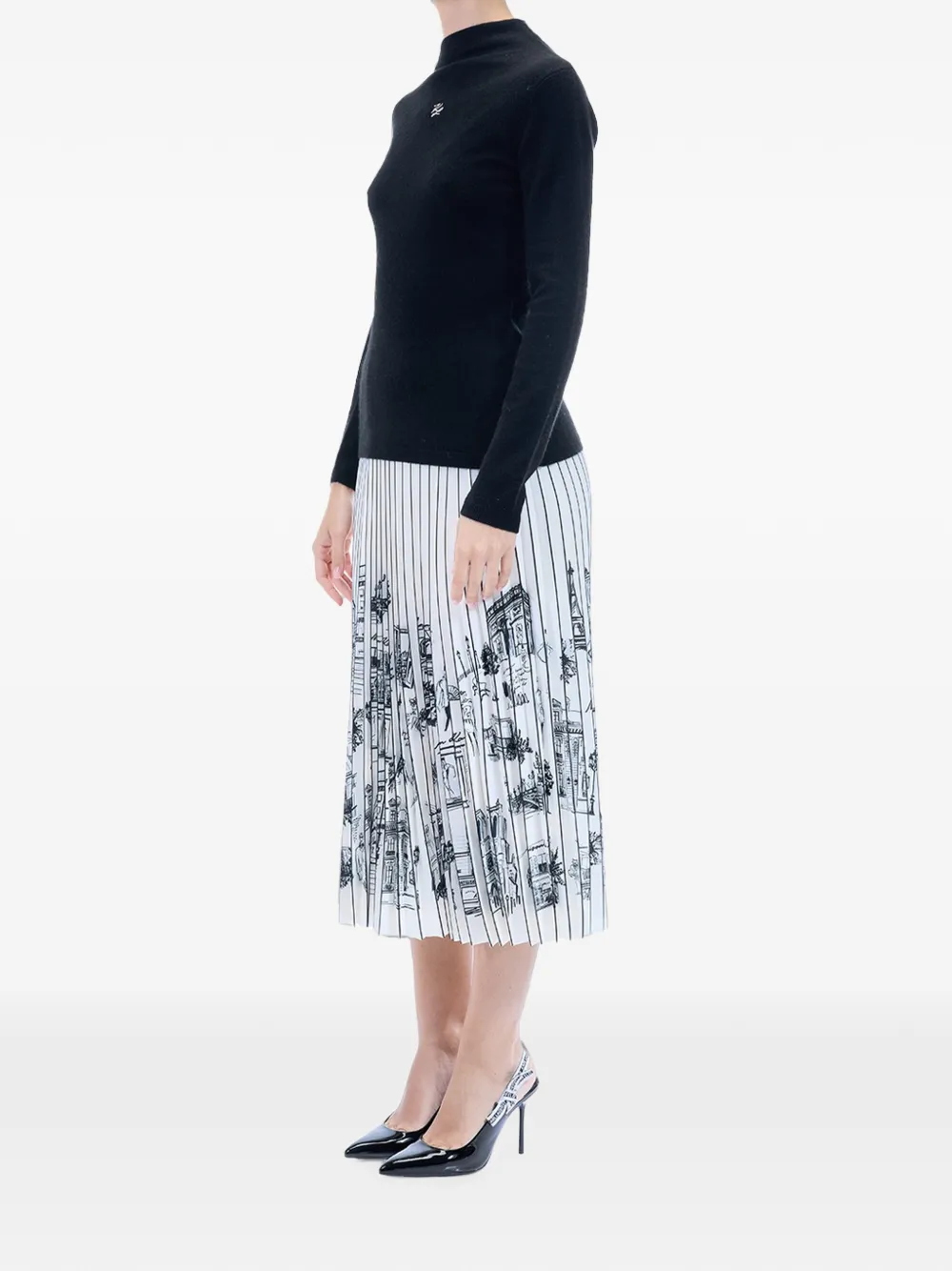 Karl Lagerfeld Karl Autograph trui met asymmetrische hals Zwart